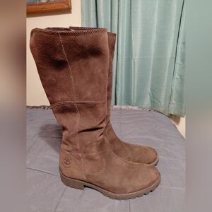 Timberland Womens Putnam Boot Size 9M Tall Waterproof Brown Leather Lug Sole